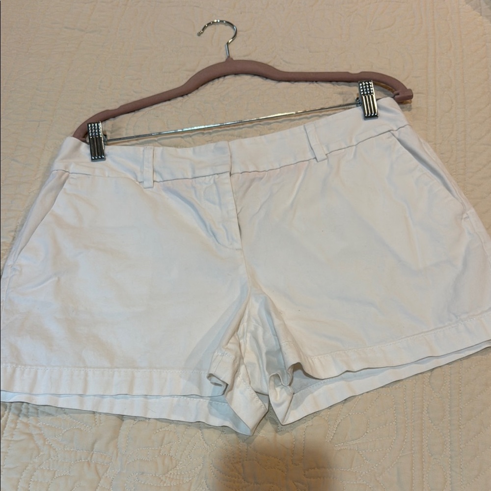 LOFT White Bermuda Shorts Tailored Cotton Blend